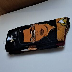 Star Trek Socks 3 Pair Pack Picard Geordi Worf NWT